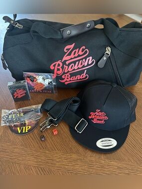 Zac Brown Band Black Duffel & Snapback Hat Set - Red Logo
